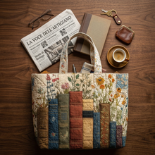 Sac matelassé livres et fleurs – Pour les Amoureux des Livres