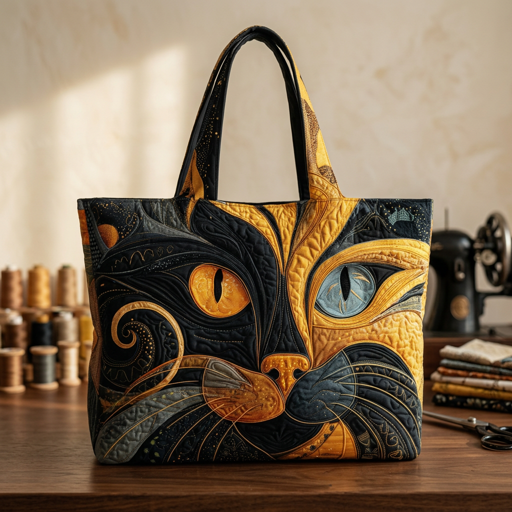 Sac matelassé chat mystérieux – Spacieux et léger