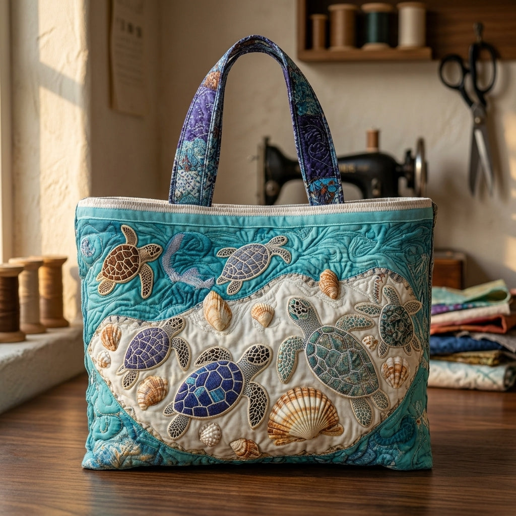 Sac Artistique Matelassé Tortues – Deux Tailles