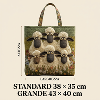 Sac Artistique Matelassé cinq moutons – Deux Tailles