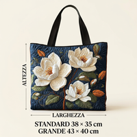 Sac Floral Matelassé Magnolia Délicate – Deux Tailles