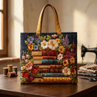 Sac matelassé imprimé floral et livres – Pour les Amoureux des Livres