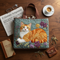 Sac matelassé chat rouge – Spacieux et léger
