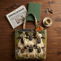 Sac Artistique Matelassé cinq moutons – Deux Tailles