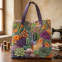 Sac Floral Matelassé Jardin de Succulentes – Deux Tailles