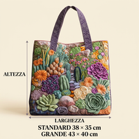Sac Floral Matelassé Jardin de Succulentes – Deux Tailles