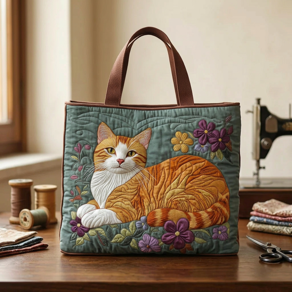 Sac matelassé chat rouge – Spacieux et léger