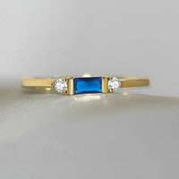 Oro Centre bleu éblouissant et bague scintillante