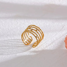 Bague large avec éclat doré (Ajustable)