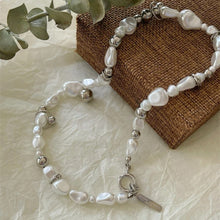 Collier vintage avec perles et perles en argent