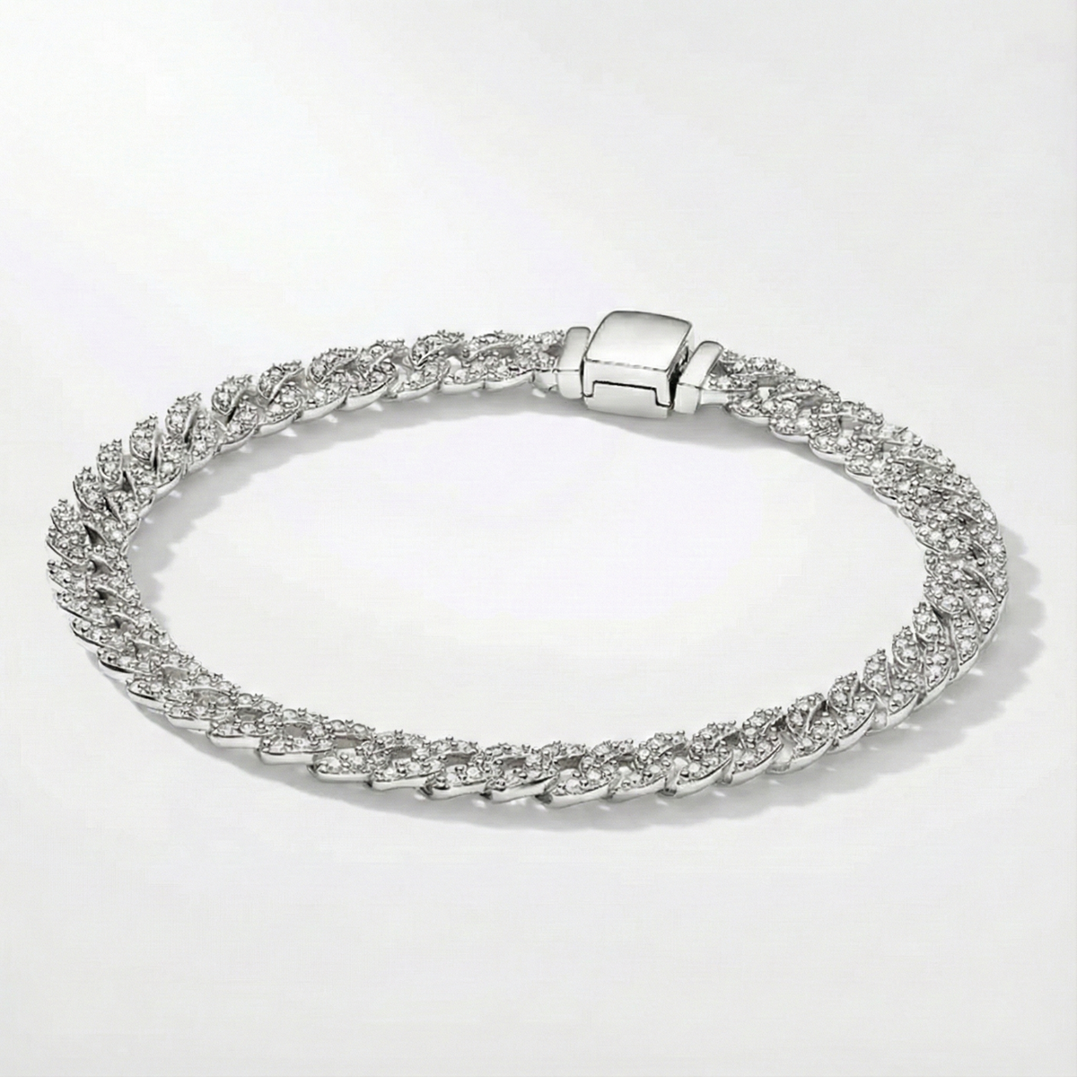 Bracelet cubain avec moissanite