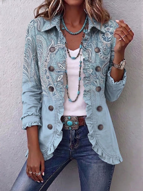 Isabella | Veste à volants en imprimé paisley vintage