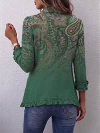 Aria | Veste Ruffle Imprimé Paisley Boho