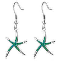 Boucles d'oreilles Étoile de Mer en Opale et Argent