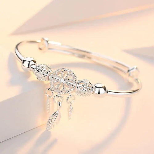 Bracelet ajustable «Attrapeur de Rêves» en argent