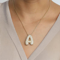 Collier en Diamants avec Initiale en Bulle