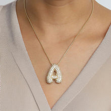 Collier en Diamants avec Initiale en Bulle