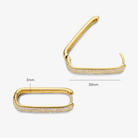 Boucles d'oreilles grandes créoles icône diamant | Or