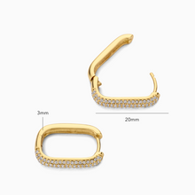 Boucles d'oreilles en anneau avec icône de diamant | Or
