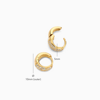 Boucles d'oreilles Huggie Pavé Diamant | Or