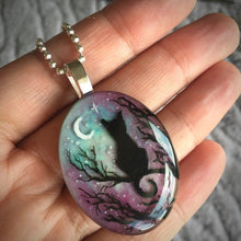 Collier avec chat charmant « La nuit étoilée »