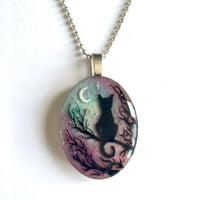 Collier avec chat charmant « La nuit étoilée »