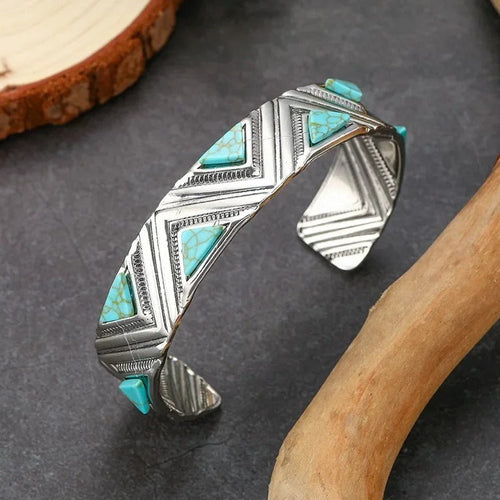 Bracelet Vintage Bohème Tribal avec Turquoise