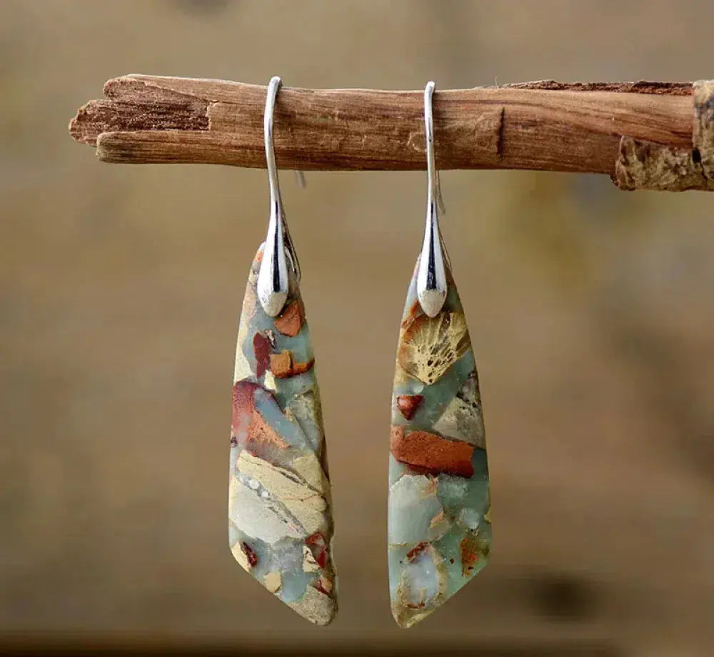 Boucles d'oreilles vintage avec pierres naturelles