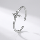BAGUE BRILLANTE EN CROIX ARGENTÉE
